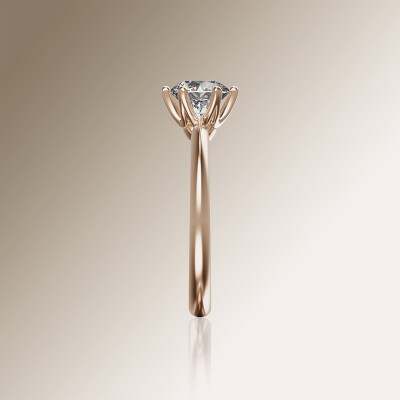 Rose Gold 6-Claw Solitaire Diamond Ring