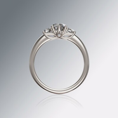 White Gold Trilogy Round Diamond Ring