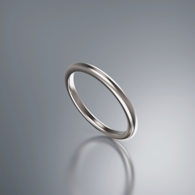 White Gold Half-Round 2mm Wedding Band