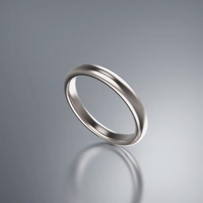 White Gold Half-Round 3mm Wedding Band
