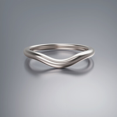 White Gold Curved Wedding Band