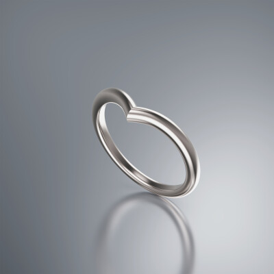 White Gold Wishbone Wedding Band
