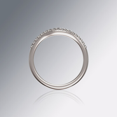 White Gold Pin Claw Curved Eternity Diamond Ring