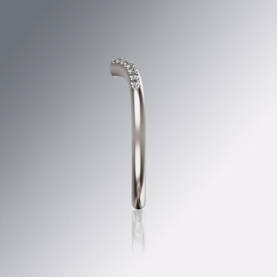 White Gold Pin Claw Wishbone Eternity Diamond Ring