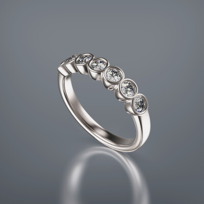 White Gold Tube Eternity Diamond Ring