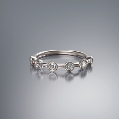 White Gold Spaced Tube Eternity Diamond Ring