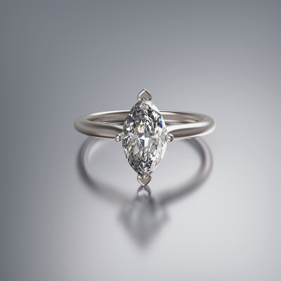 White Gold 4-Claw Solitaire Marquise Diamond Ring