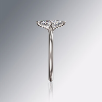White Gold 4-Claw Solitaire Marquise Diamond Ring