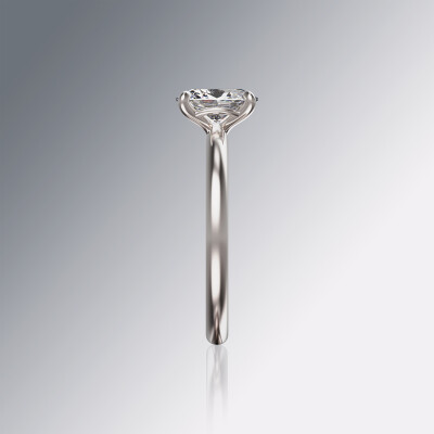 White Gold 4-Claw Solitaire Oval Diamond Ring