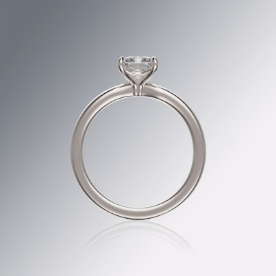 White Gold 4-Claw Solitaire Radiant Cut Diamond Ring