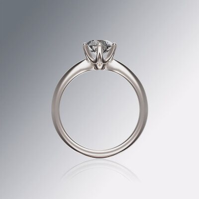 White Gold 6-Claw Solitaire Diamond Ring