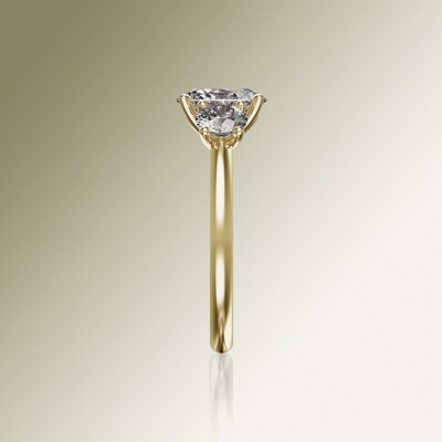 Yellow Gold Trilogy Oval Diamond Ring
