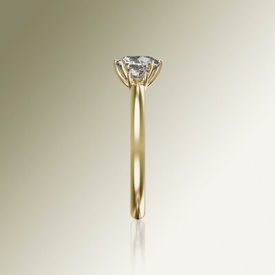 Yellow Gold Trilogy Round Diamond Ring
