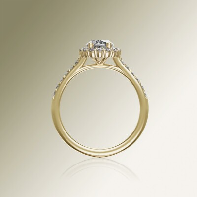 Yellow Gold Halo Oval Diamond Ring