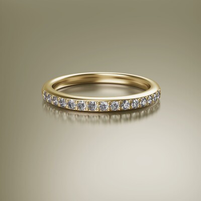 Yellow Gold Claw Eternity Diamond Ring