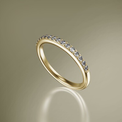 Yellow Gold Claw Eternity Diamond Ring