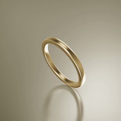 Yellow Gold Flat 2mm Wedding Band