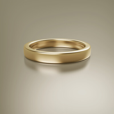 Yellow Gold Flat 3mm Wedding Band