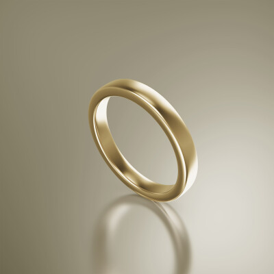 Yellow Gold Flat 3mm Wedding Band