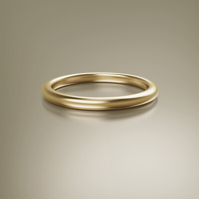 Yellow Gold Half-Round 2mm Wedding Band