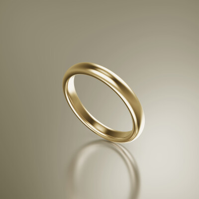 Yellow Gold Half-Round 3mm Wedding Band