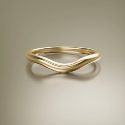 Yellow Gold Curved Wedding Band