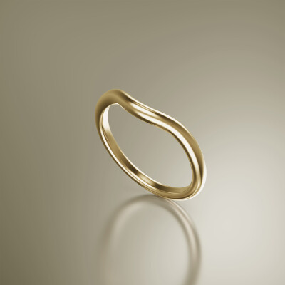 Yellow Gold Curved Wedding Band