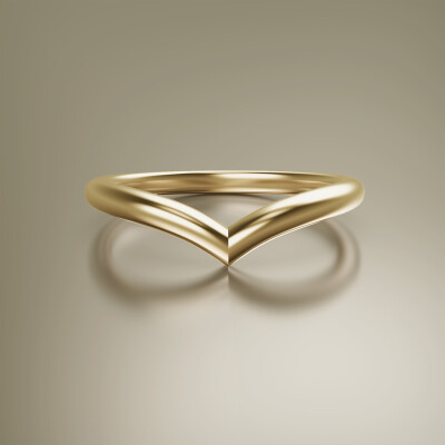 Yellow Gold Wishbone Wedding Band