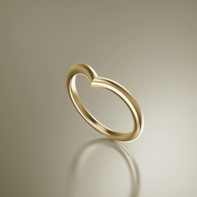 Yellow Gold Wishbone Wedding Band