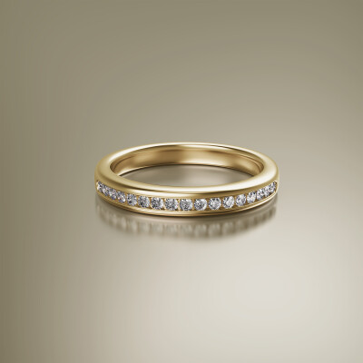 Yellow Gold Channel Eternity Diamond Ring