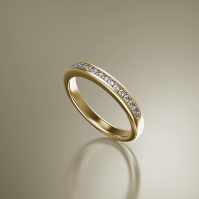 Yellow Gold Channel Eternity Diamond Ring