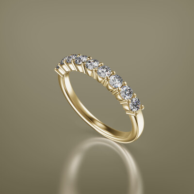 Yellow Gold Claw Eternity Diamond Ring