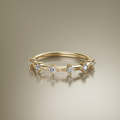 Yellow Gold Spaced Claw Eternity Diamond Ring