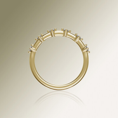 Yellow Gold Spaced Claw Eternity Diamond Ring