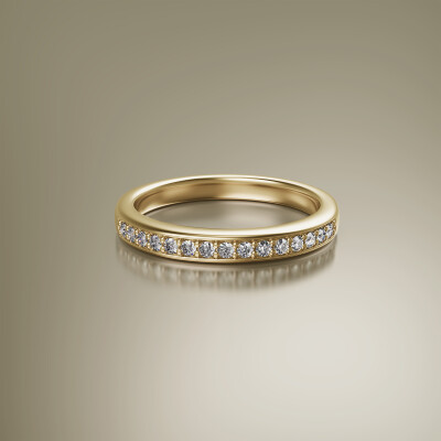 Yellow Gold Pavé Eternity Diamond Ring