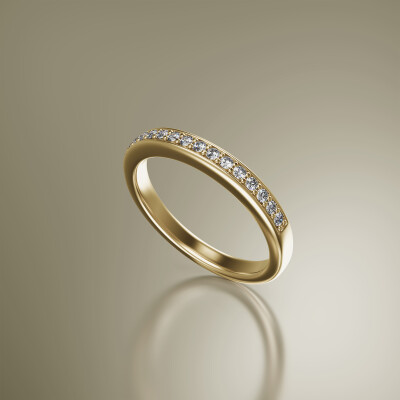 Yellow Gold Pavé Eternity Diamond Ring