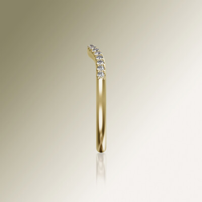 Yellow Gold Pin Claw Curved Eternity Diamond Ring
