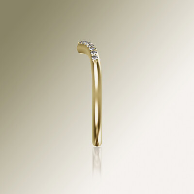 Yellow Gold Pin Claw Wishbone Eternity Diamond Ring