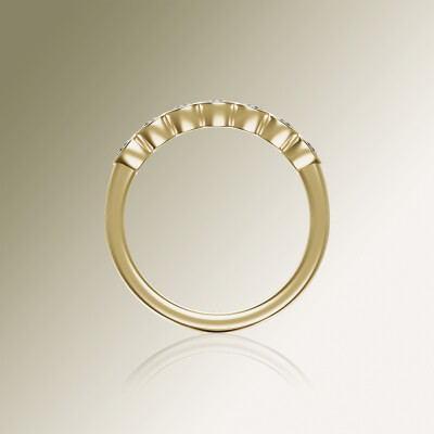 Yellow Gold Tube Eternity Diamond Ring