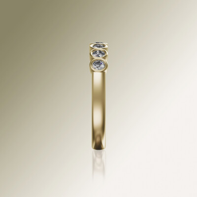 Yellow Gold Tube Eternity Diamond Ring