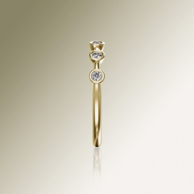 Yellow Gold Spaced Tube Eternity Diamond Ring