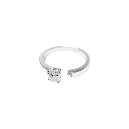 Solitaire Isabelle Barrier en or blanc et diamants, taille 52