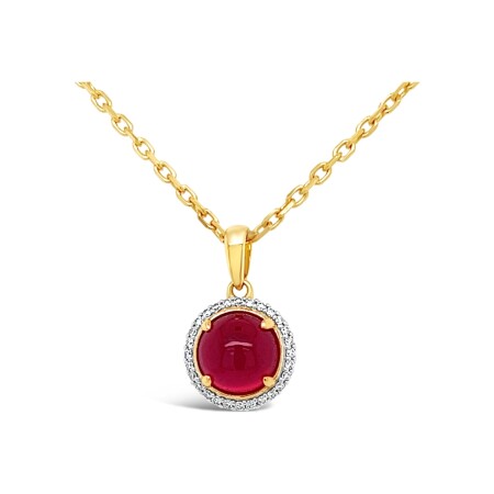 Pendentif Gringoire Joaillerie en or jaune, rubis et diamants