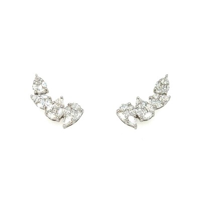 Boucles d'oreilles en or blanc et diamants