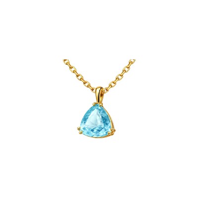 Pendentif Gringoire Joaillerie en or jaune et topaze bleue