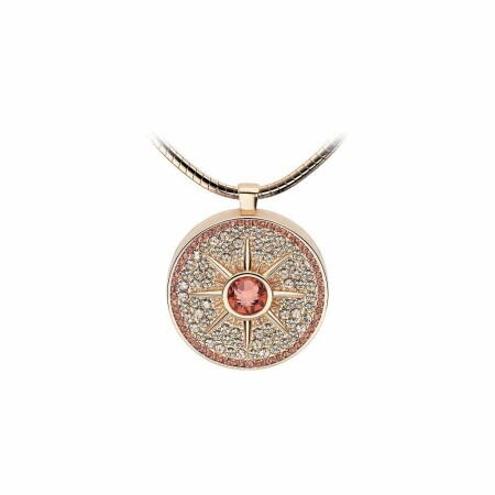 Pendentif Épure en plaqué or rose et cristaux Swarovski