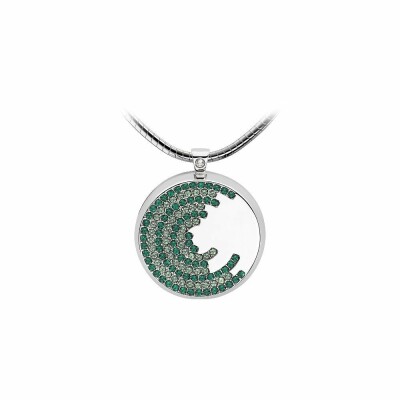 Pendentif Épure en plaqué argent et cristaux Swarovski