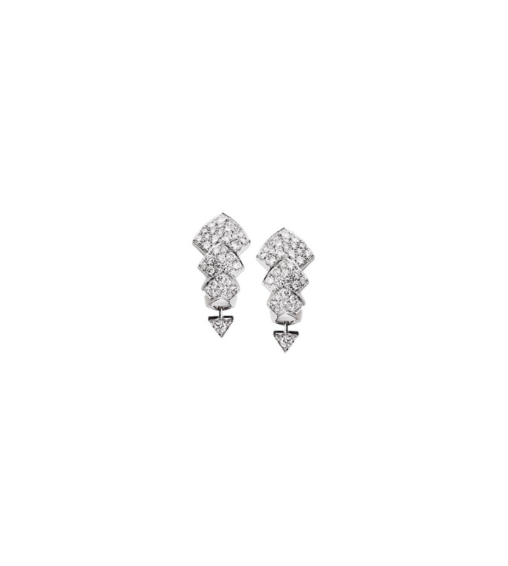 Akillis Python earrings in white gold and diamonds