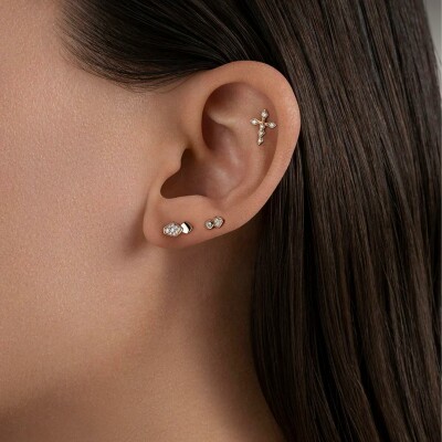 Piercing Akillis Python en or blanc et diamants