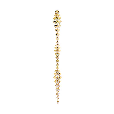 Mono boucle d'oreille Akillis Python en or jaune et diamants